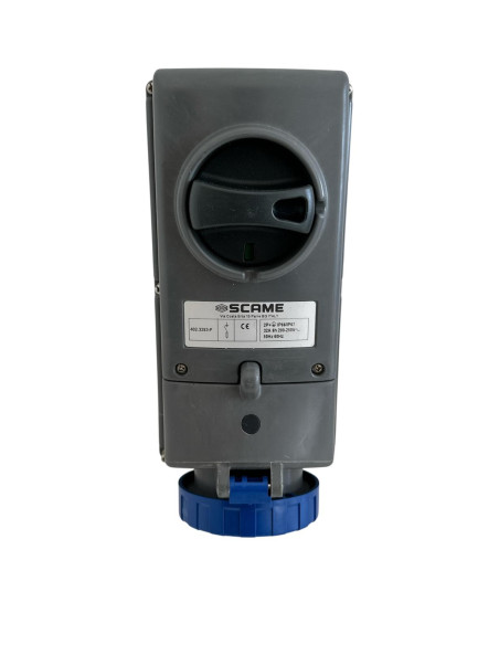 Scame 402 3283-f interlocked socket 2p t ip66//ip67 32a 6h